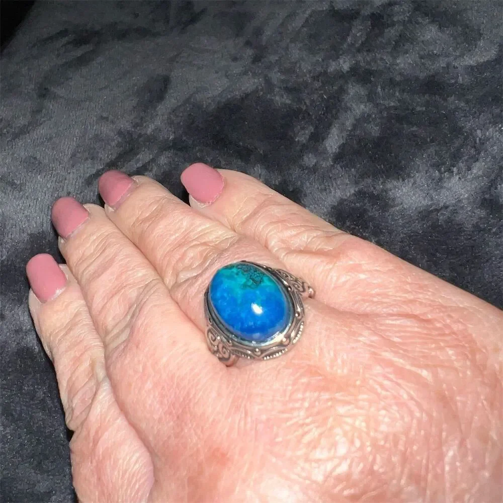 Genuine Azurite  Ring- Adjustable